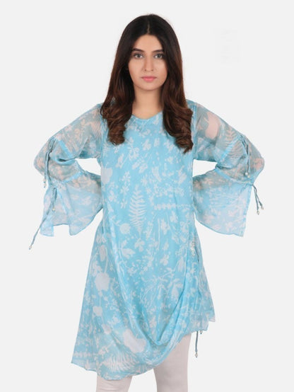 Edenrobe - Pret 1Pc Printed Aqua Shirt - ELTKP19-66690