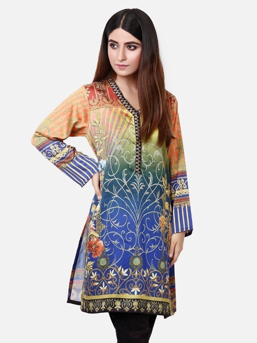 Edenrobe - Pret 1Pc Printed Multi Shirt - ELTKP19-66821
