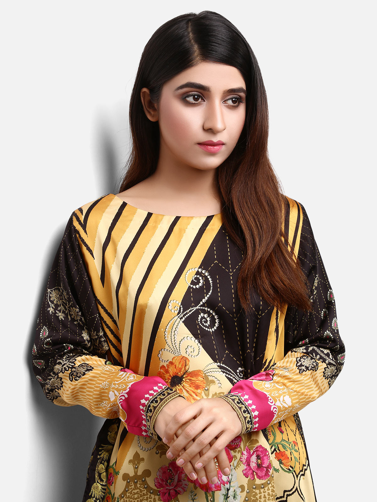 Edenrobe - Pret 1Pc Printed Silk Shirt - ELTKP19-66822