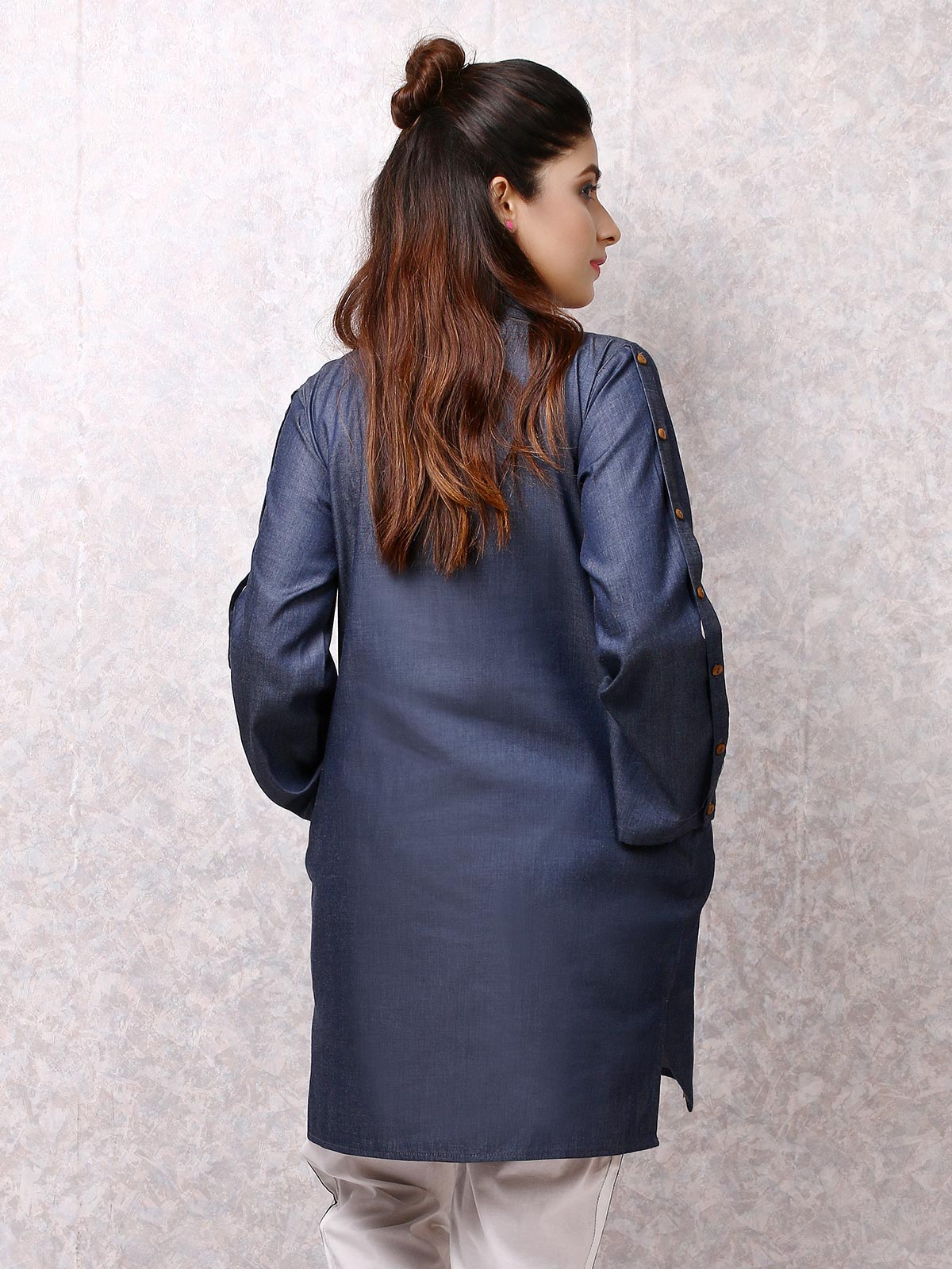Edenrobe - Pret 1Pc Printed Denim Shirt - ELTKP19-66824