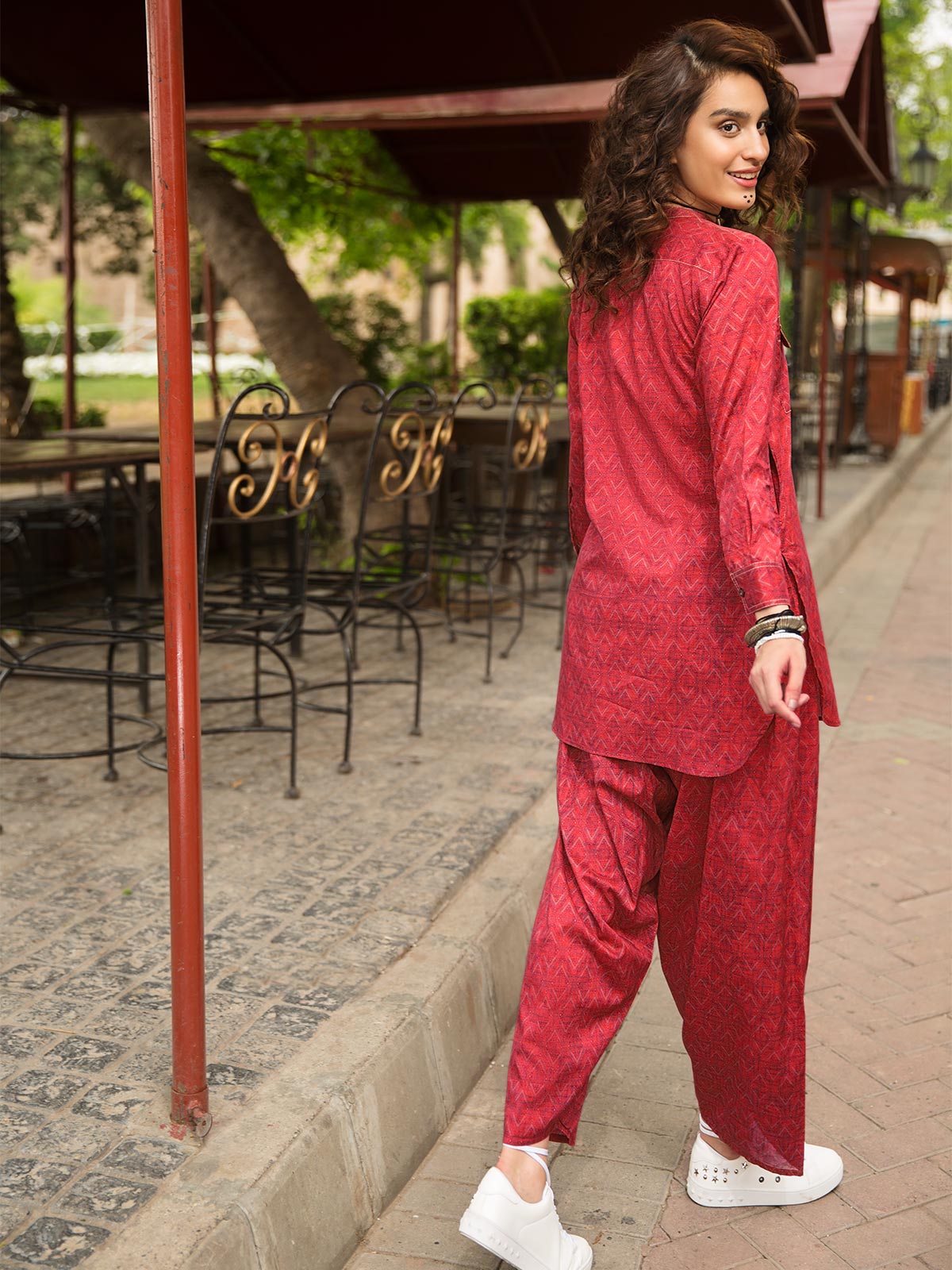 Edenrobe - Pret 2Pc Printed Cotton Shirt Trouser - ELTKP19-66835 (2-PCS)
