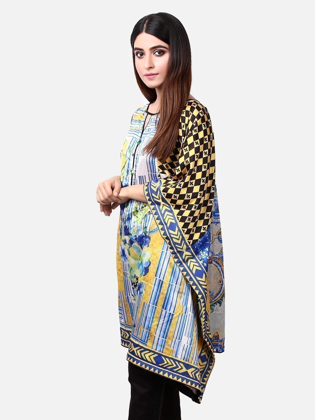 Edenrobe - Pret 1Pc Printed Silk Shirt - ELTKP19-66847