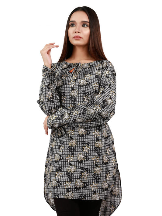 Edenrobe - Pret 1Pc Printed Black Shirt - ELTKP19-66913