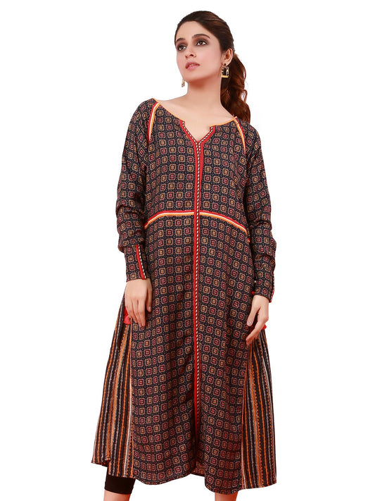 Edenrobe - Pret 1Pc Printed Blue Shirt - ELTKP19-67023