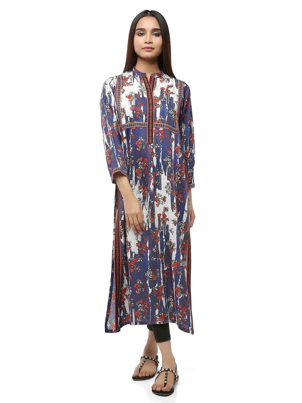Edenrobe - Pret 1Pc Printed Khaddar Shirt - ELTKP19-67067