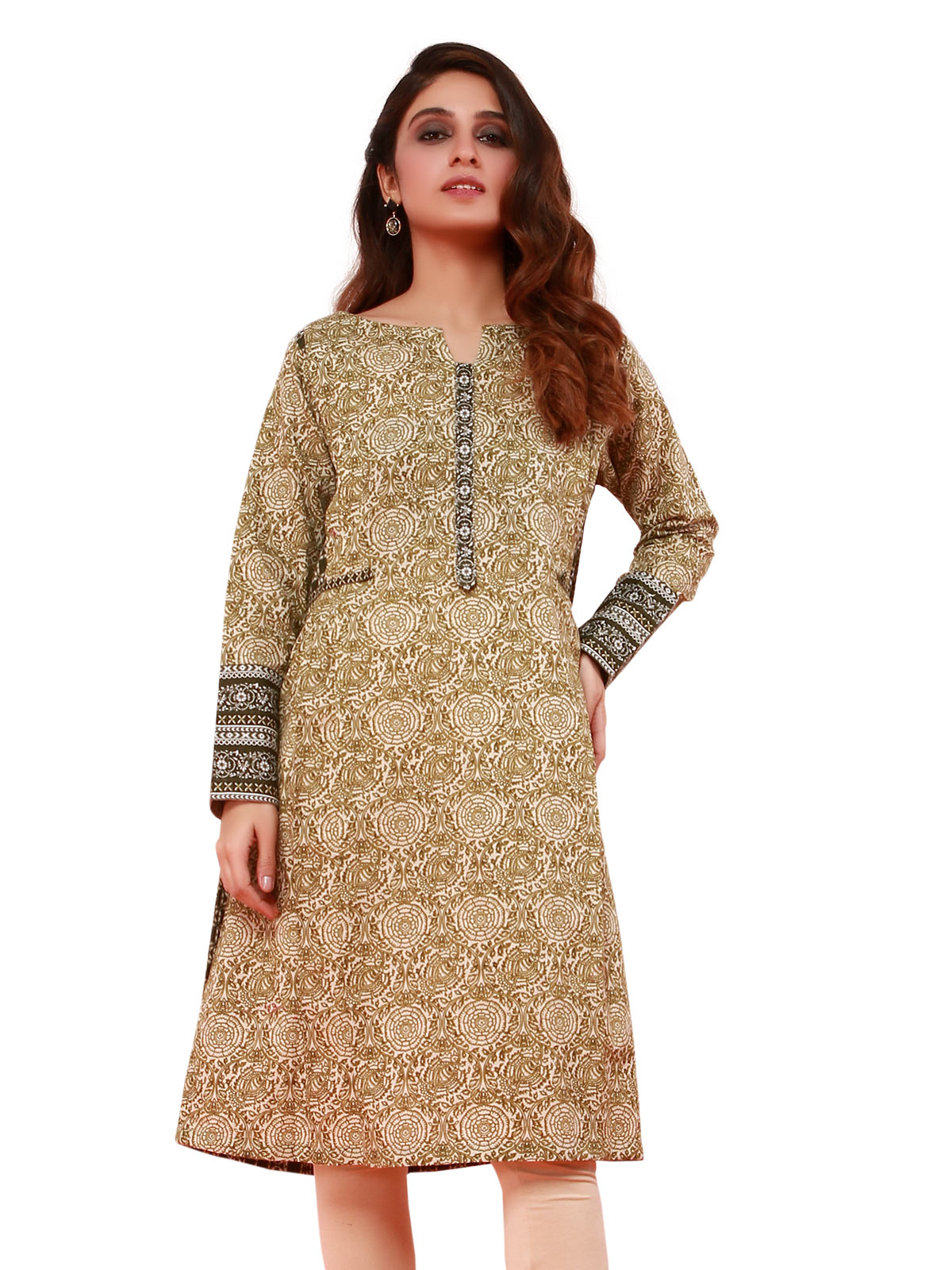 Edenrobe - Pret 1Pc Printed Khaddar Shirt - ELTKP19-67109