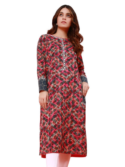 Edenrobe - Pret 1Pc Printed Khaddar Shirt - ELTKP19-67111