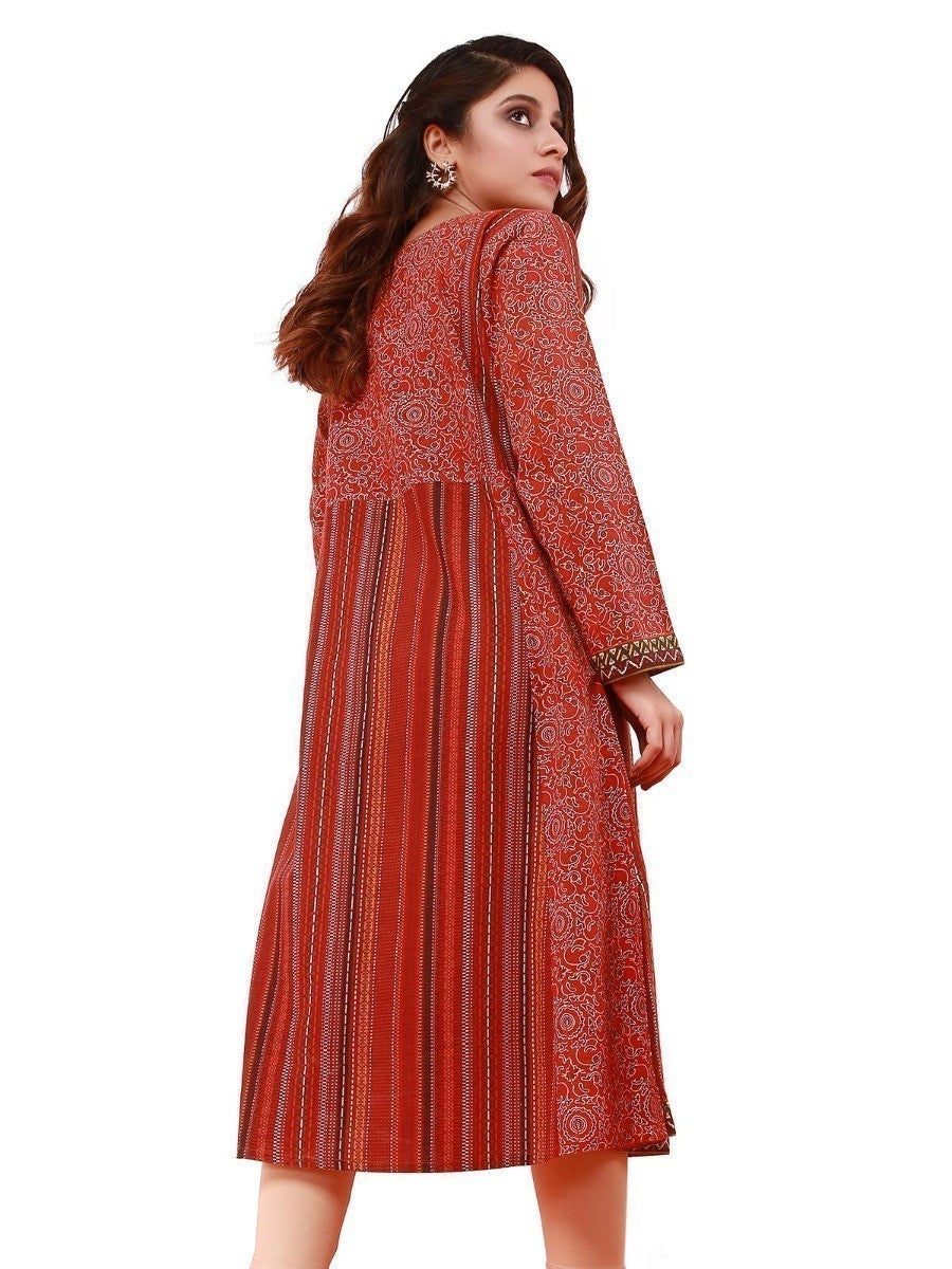 Edenrobe - Pret 1Pc Printed Khaddar Shirt - ELTKP19-67113