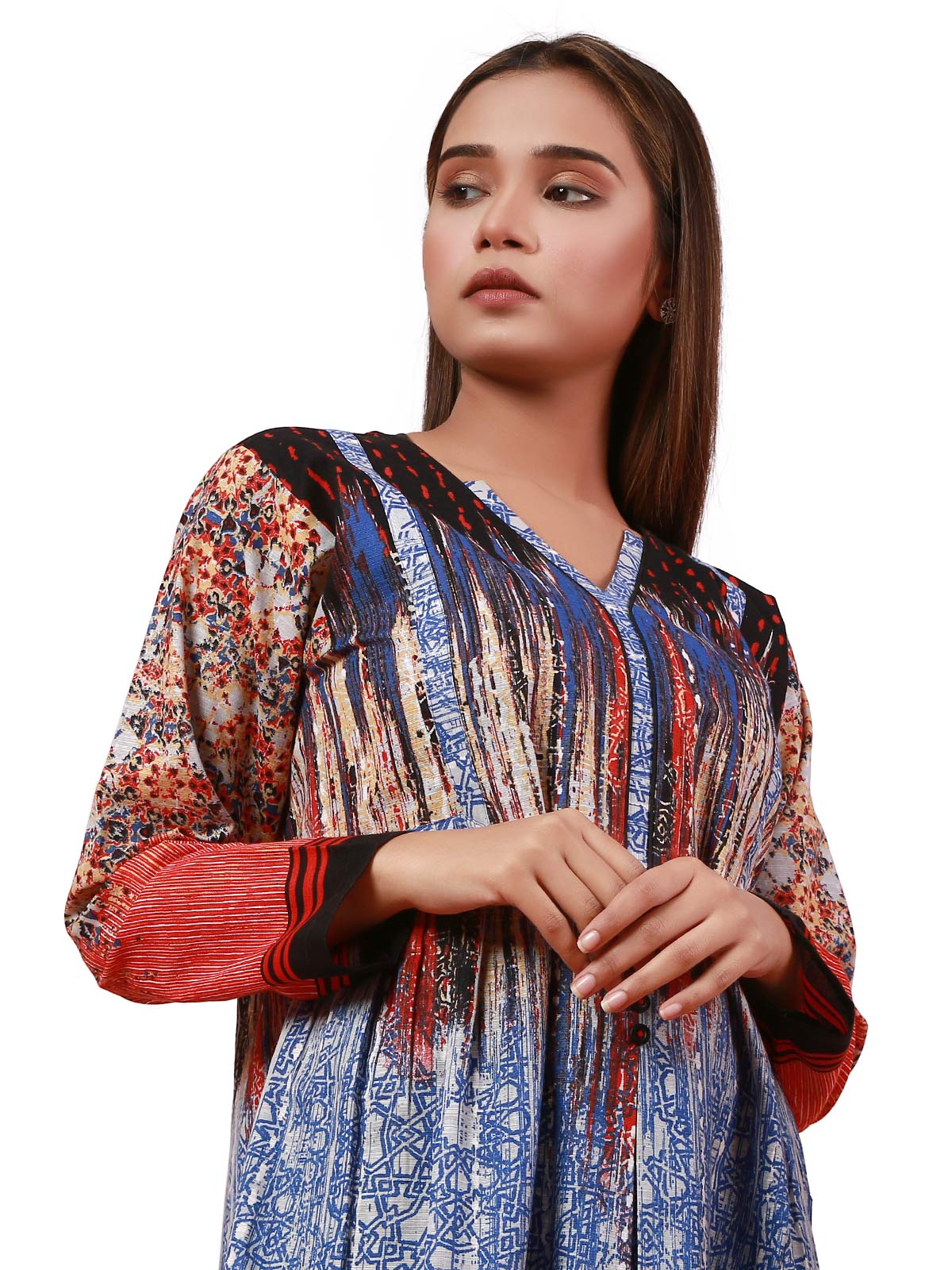 Edenrobe - Pret 1Pc Printed Khaddar Shirt - ELTKA19-67120