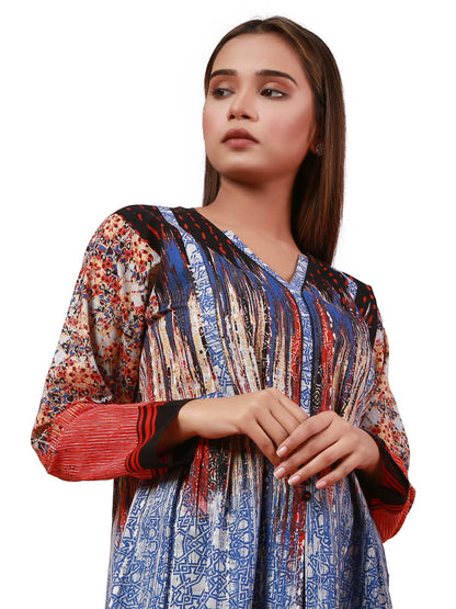 Edenrobe - Pret 1Pc Printed Khaddar Shirt - ELTKA19-67120