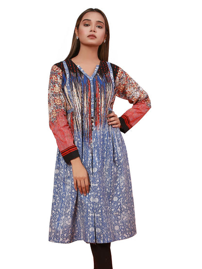 Edenrobe - Pret 1Pc Printed Khaddar Shirt - ELTKA19-67120
