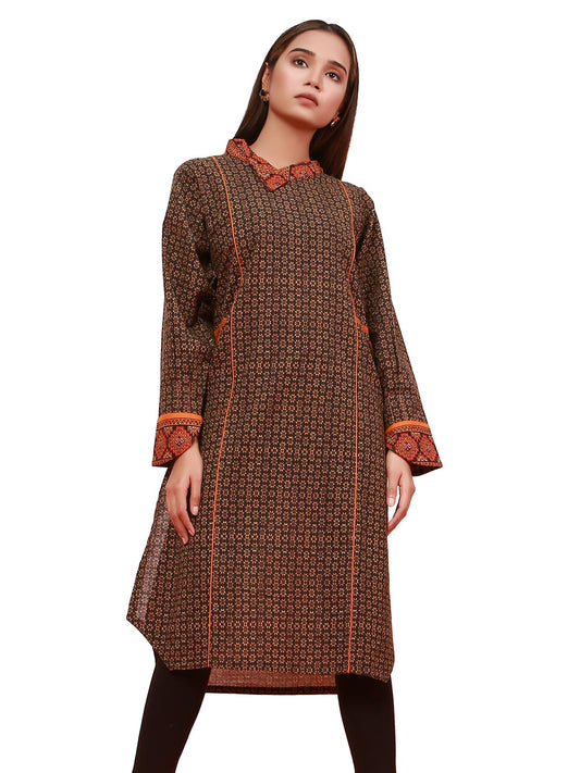 Edenrobe - Pret 1Pc Printed Khaddar Shirt - ELTKP19-67124