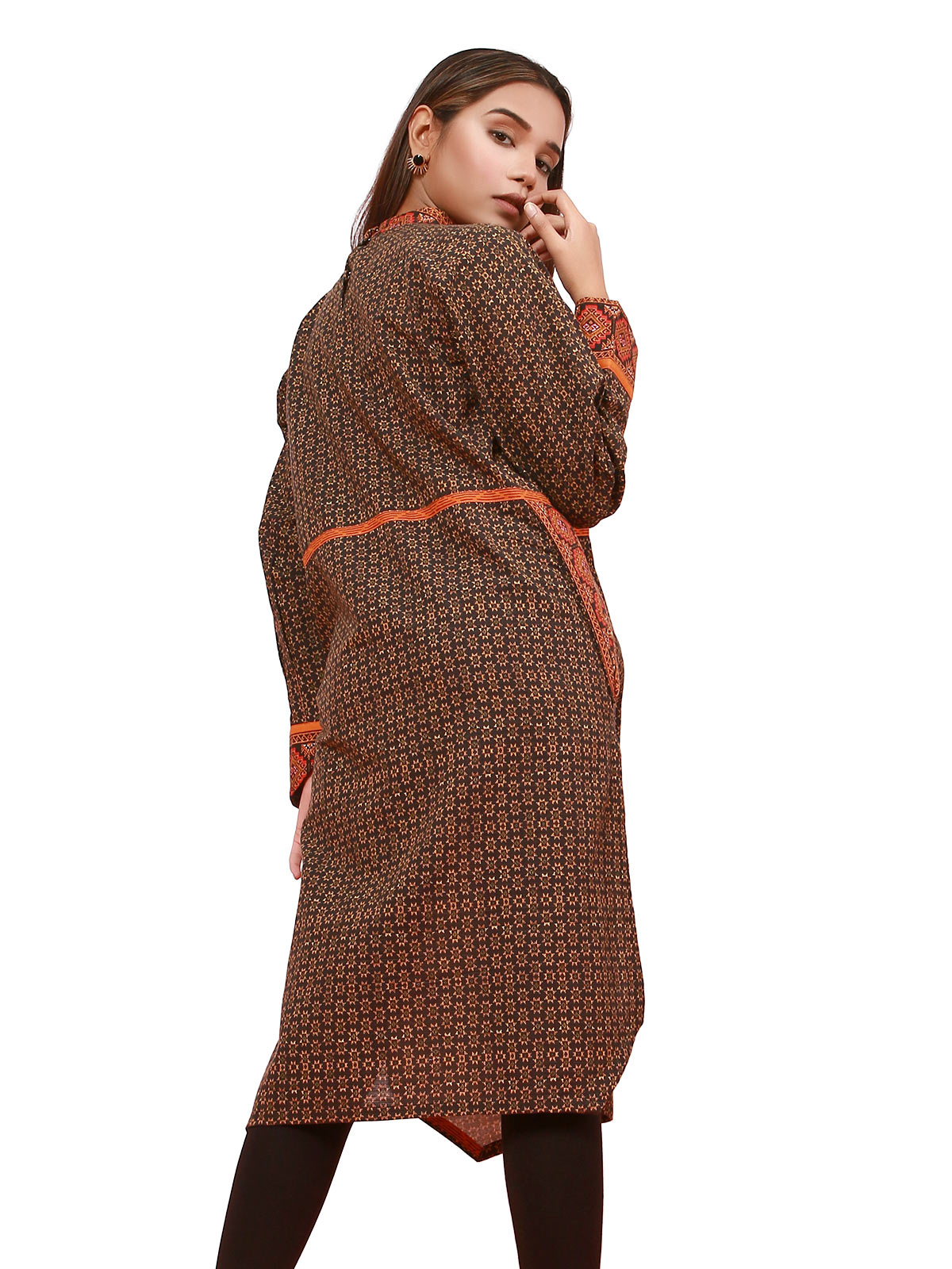 Edenrobe - Pret 1Pc Printed Khaddar Shirt - ELTKP19-67124