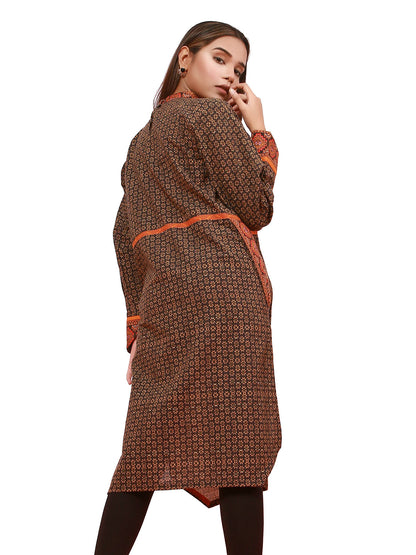Edenrobe - Pret 1Pc Printed Khaddar Shirt - ELTKP19-67124