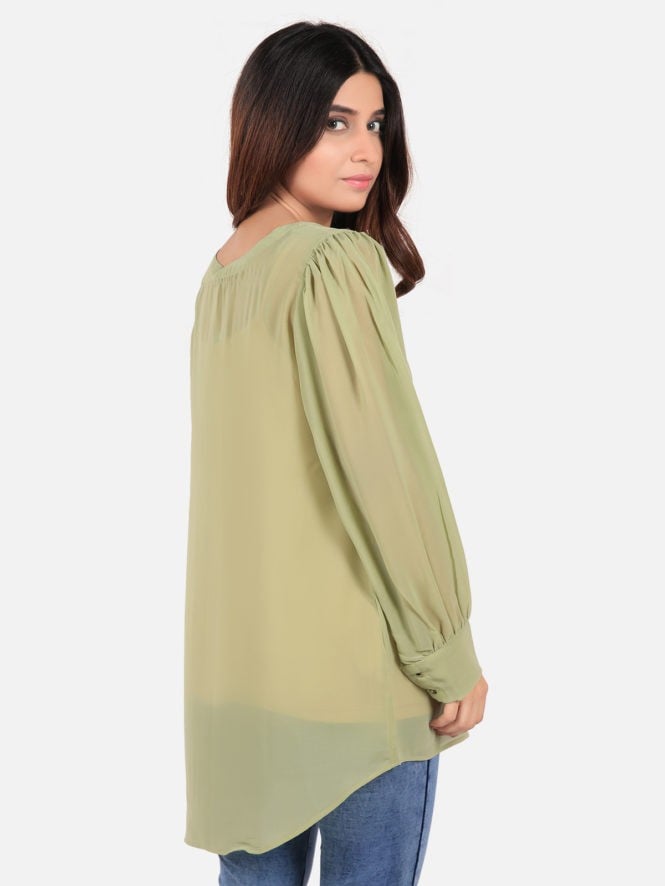 Edenrobe - Women's Light Green Western Top - ELTW19-66567