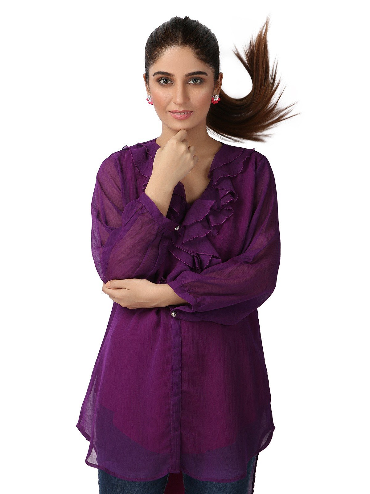 Edenrobe - Women's Purple Western Top - ELTW19-66581