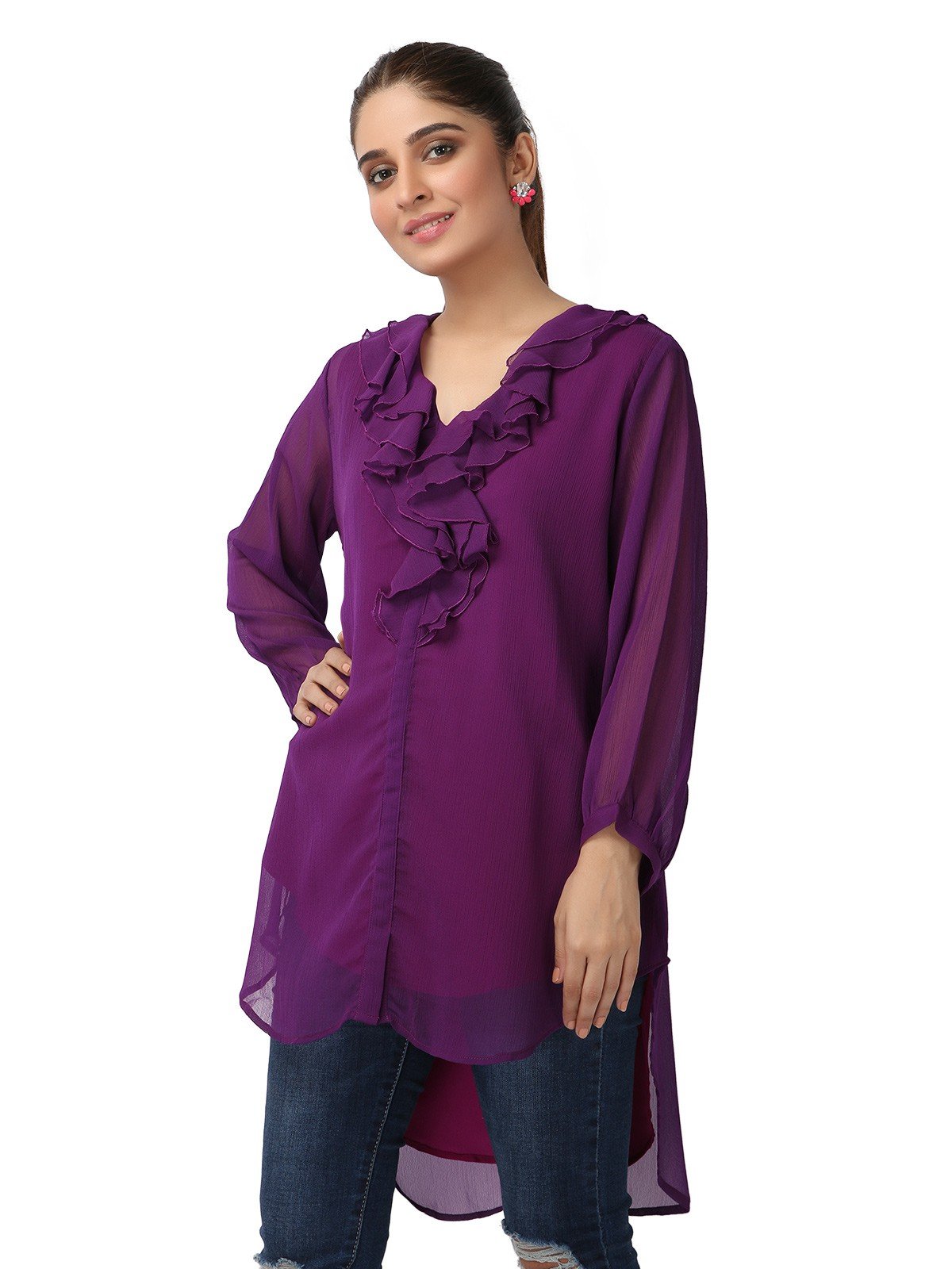 Edenrobe - Women's Purple Western Top - ELTW19-66581