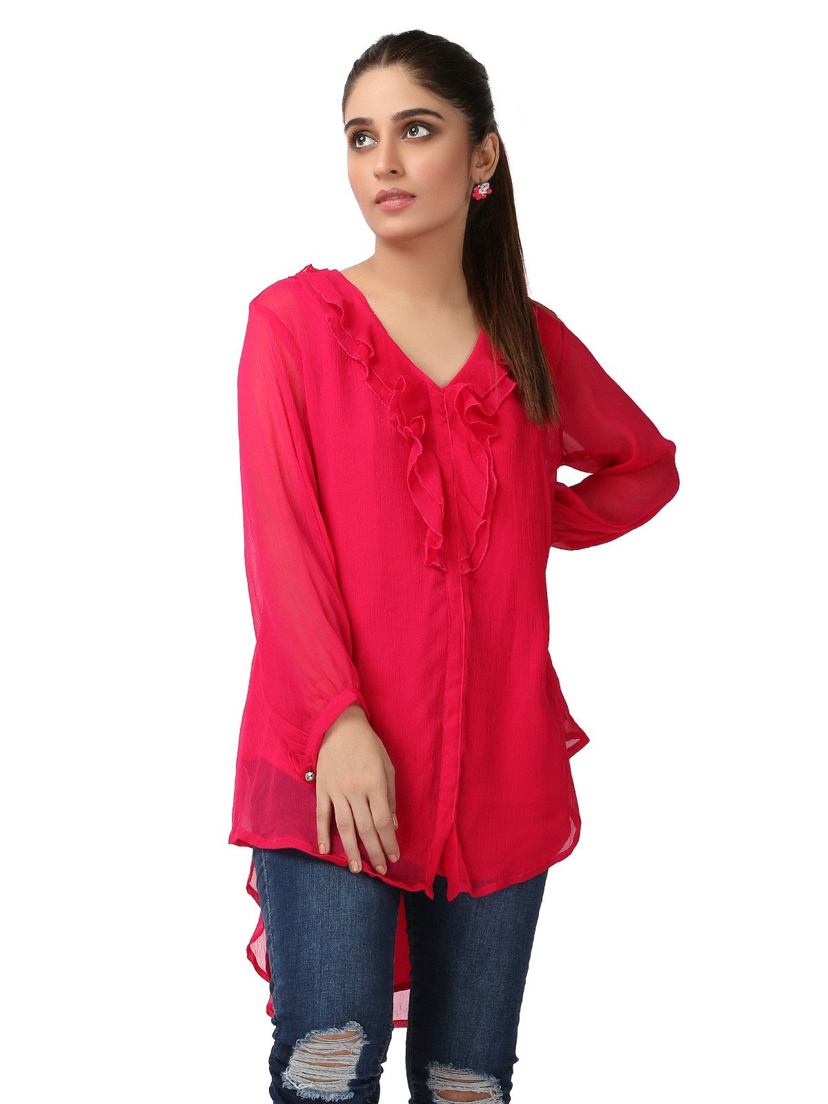 Edenrobe - Women's Pink Western Top - ELTW19-66588