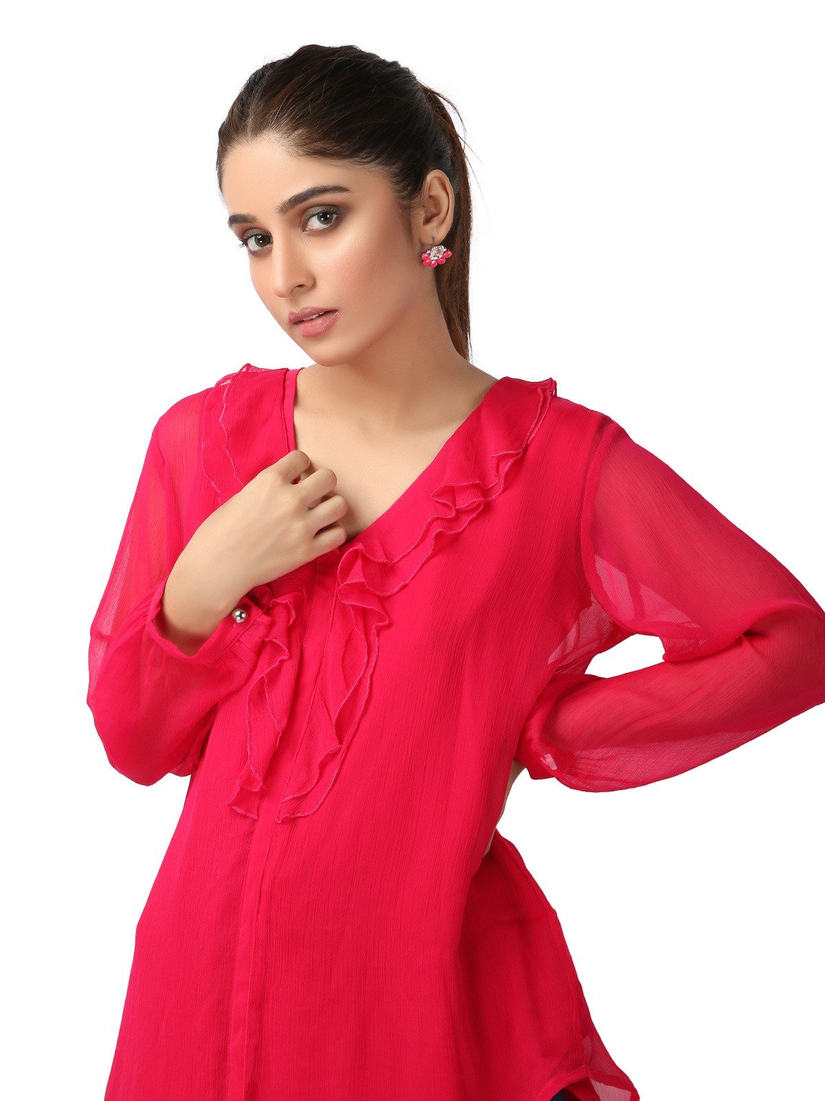 Edenrobe - Women's Pink Western Top - ELTW19-66588