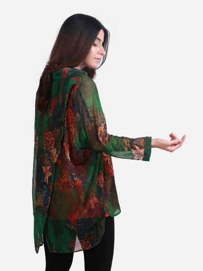 Edenrobe - Women's Green Western Top - ELTW19-66678