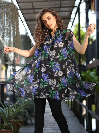 Edenrobe - Women's Black Western Top - ELTW19-66680