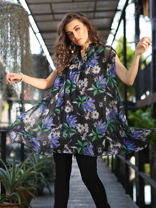 Edenrobe - Women's Black Western Top - ELTW19-66680