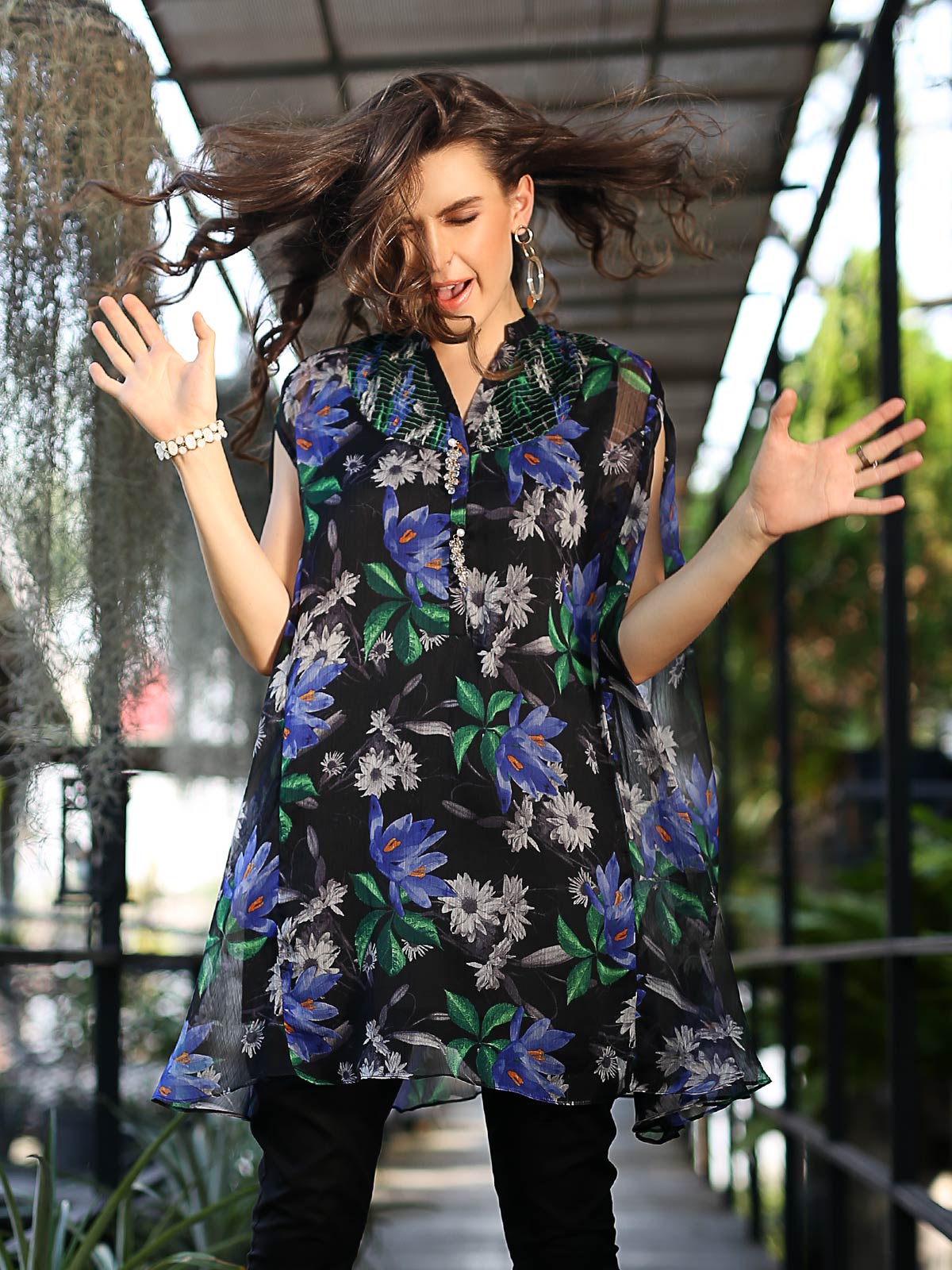 Edenrobe - Women's Black Western Top - ELTW19-66680