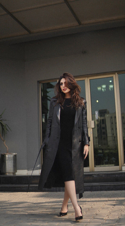 Chaos - Rive - Black Long Leather Coat