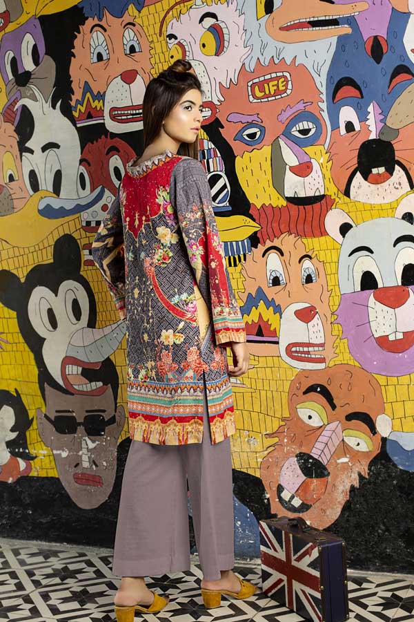 Adan's Libas - Emily- Digital Embroidered Khaddar Unstitched Kurti