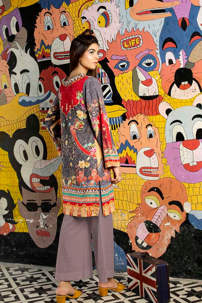 Adan's Libas - Emily- Digital Embroidered Khaddar Unstitched Kurti