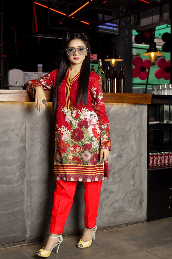 Adan's Libas - Eleonora - Digital Embroidered Khaddar Unstitched Kurti