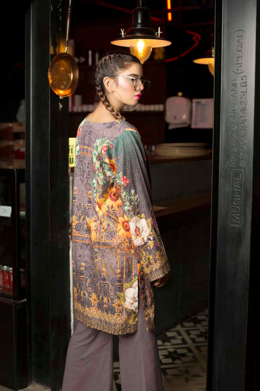 Adan's Libas - Elena- Digital Embroidered Khaddar Unstitched Kurti