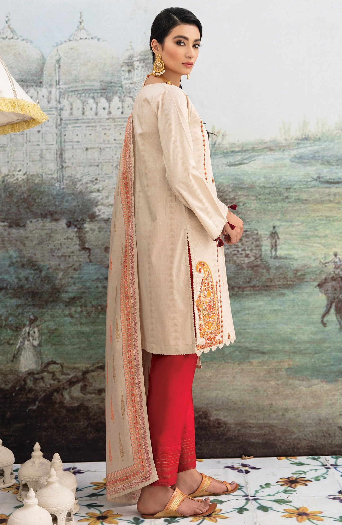 Orient - Unstitched 3 Piece Embroidered Jacquard Suit