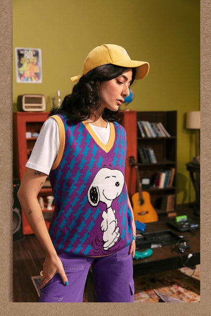 Ethnic - SNOOPY JACQUARD KNIT VEST (E0522/108/509)