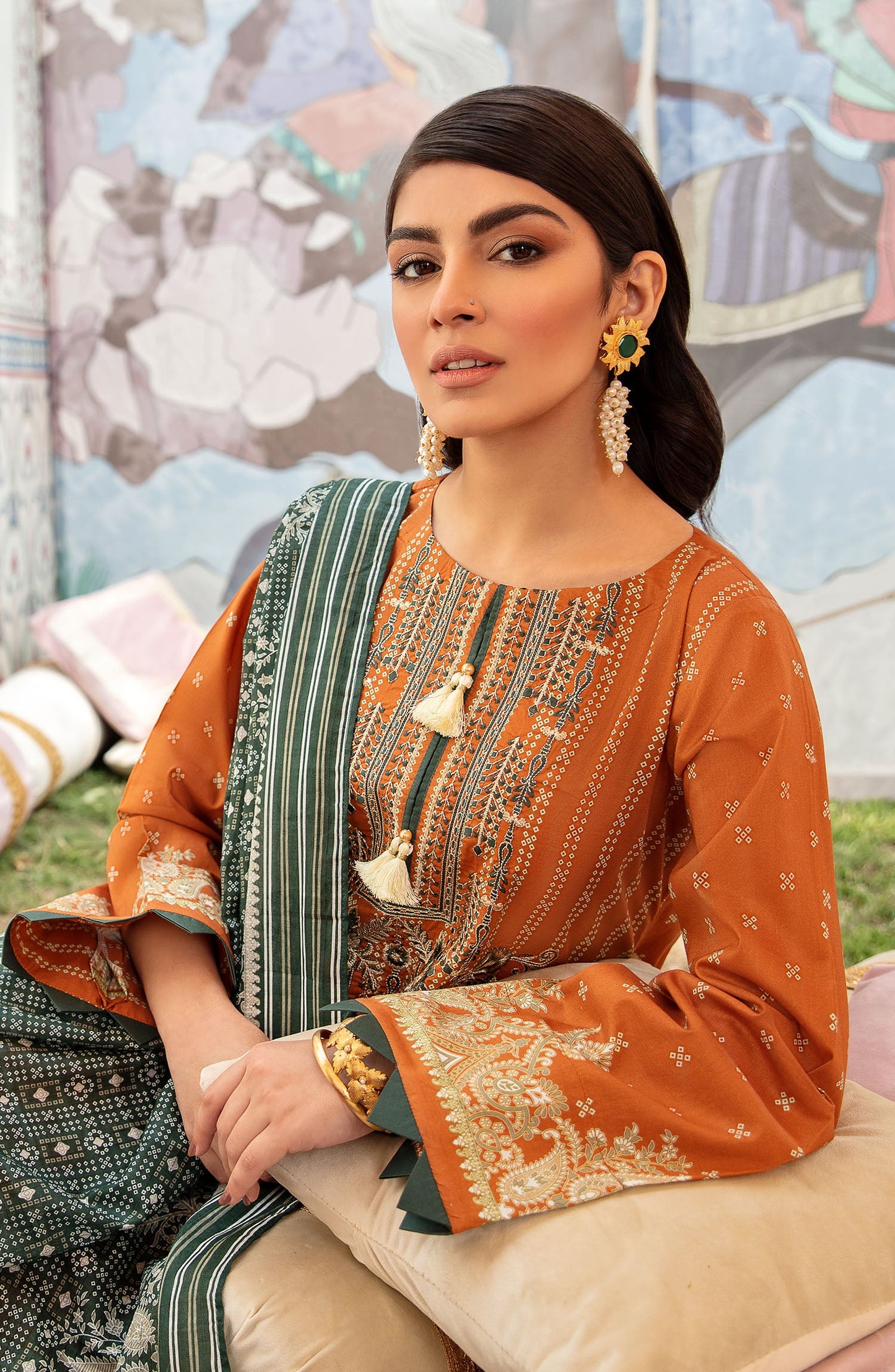 Orient - Unstitched 3 Piece Embroidered Lawn Suit