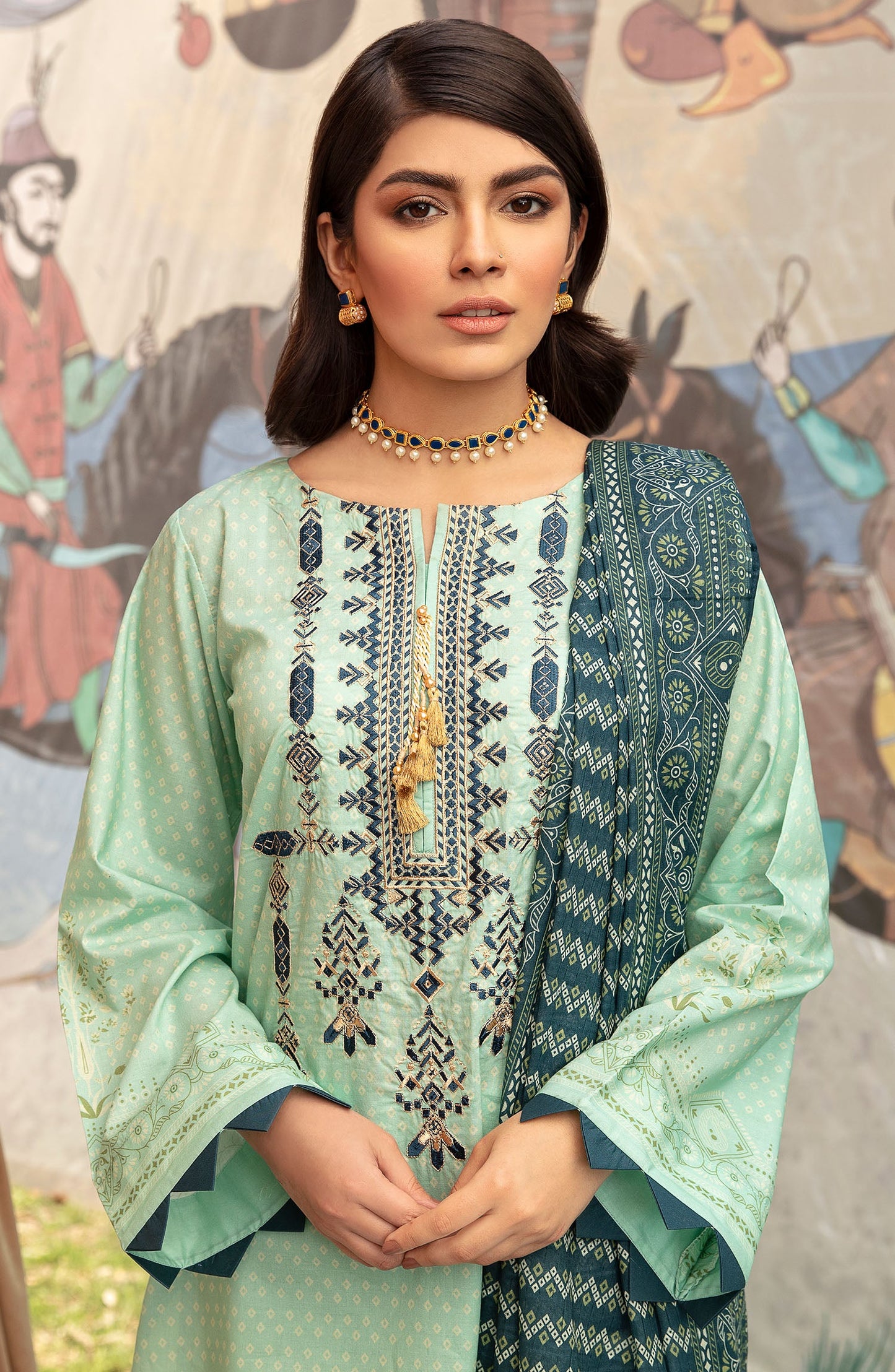 Orient - Unstitched 3 Piece Embroidered Lawn Suit