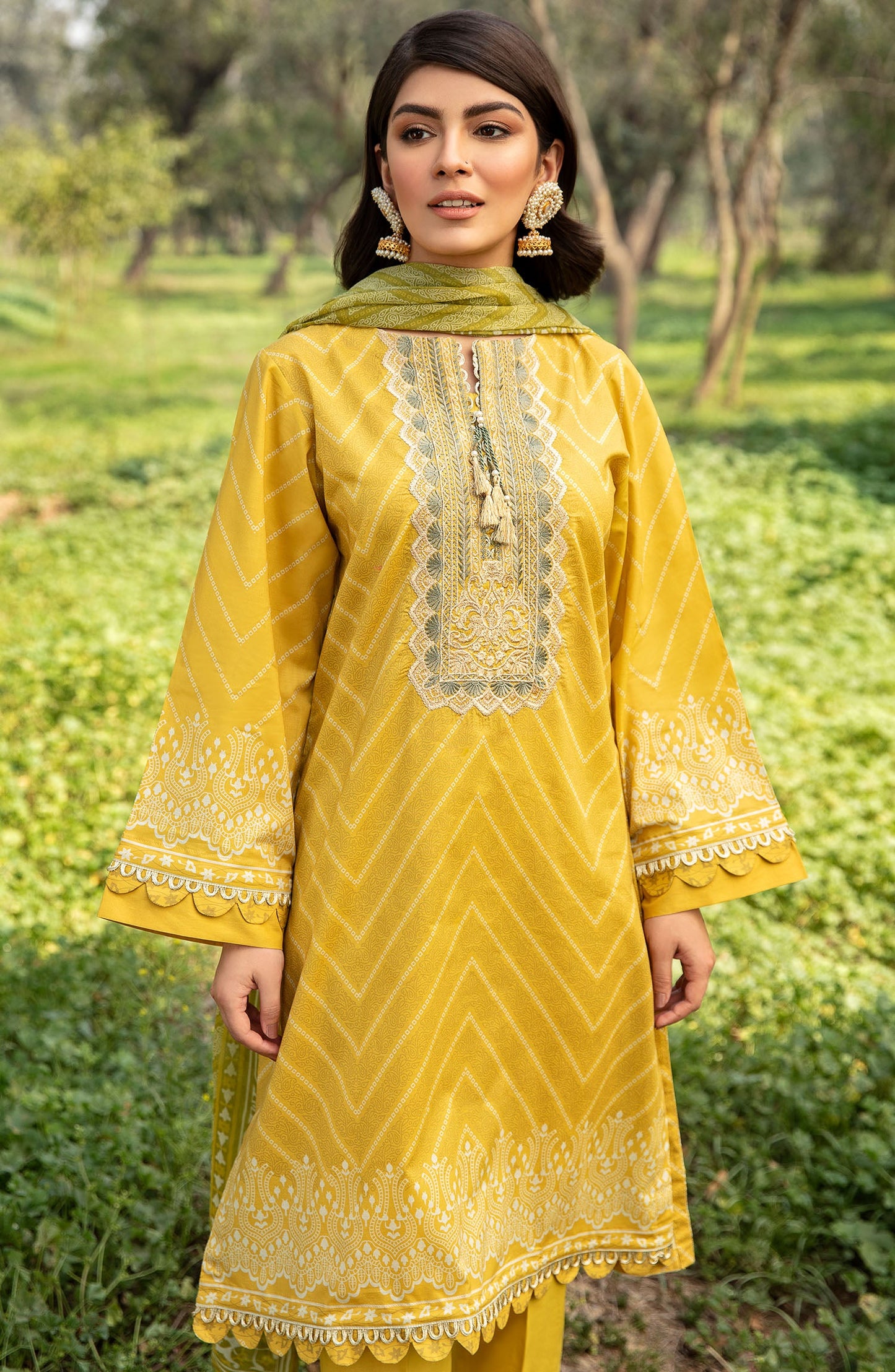 Orient - Unstitched 3 Piece Embroidered Lawn Suit