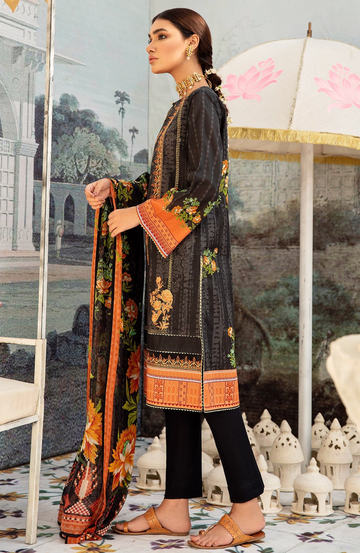 Orient - Unstitched 3 Piece Embroidered Lawn Suit