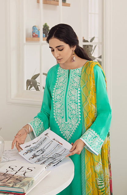 Orient - Unstitched 2PC Embroidered Jacquard Shirt and Chiffon Dupatta