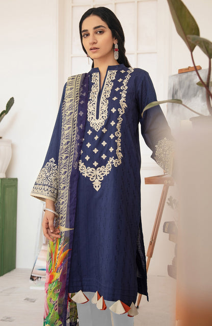 Orient - Unstitched 2PC Embroidered Jacquard Shirt and Chiffon Dupatta