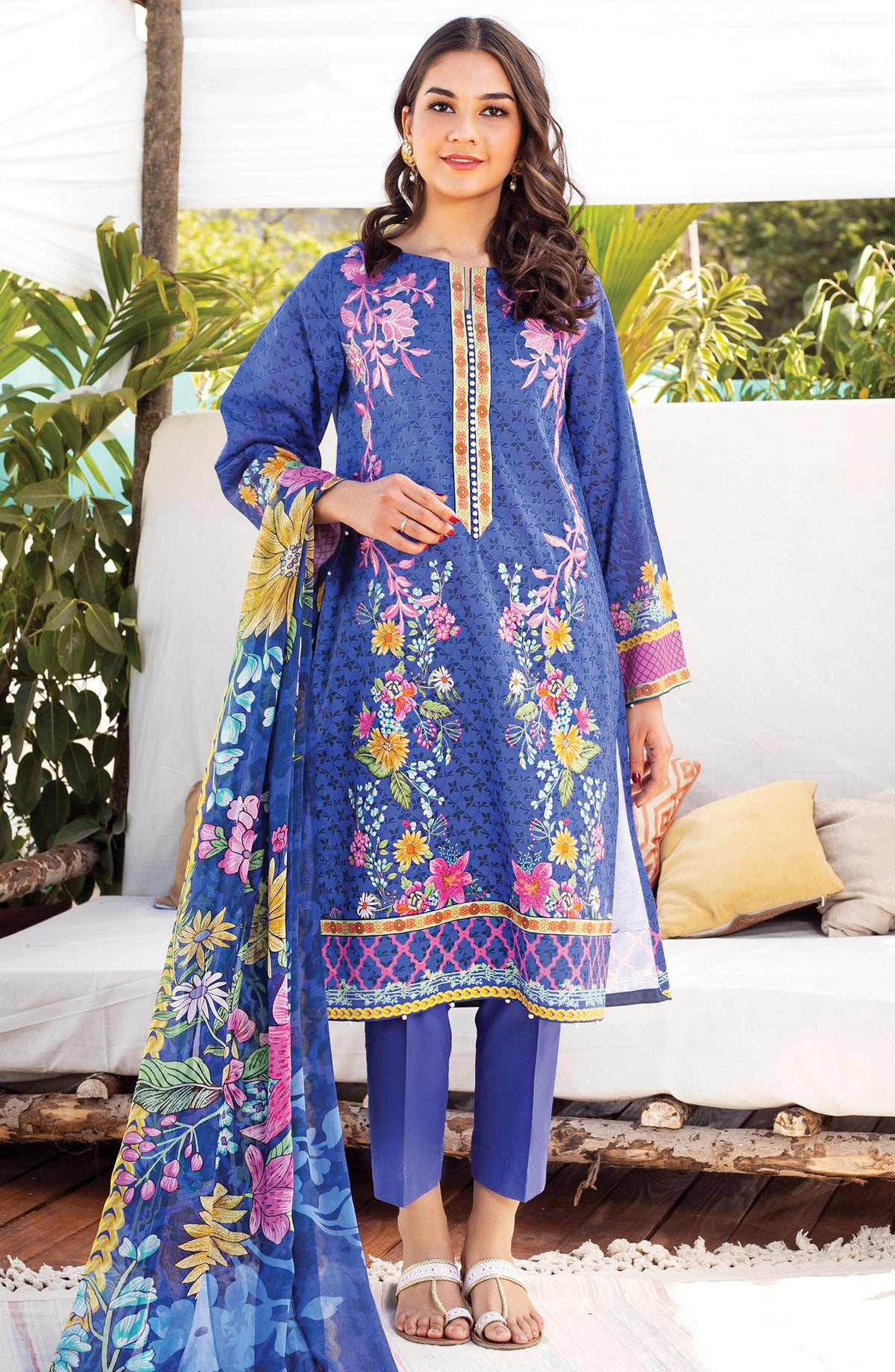 Orient - Unstitched 3 Piece Embroidered Lawn Suit