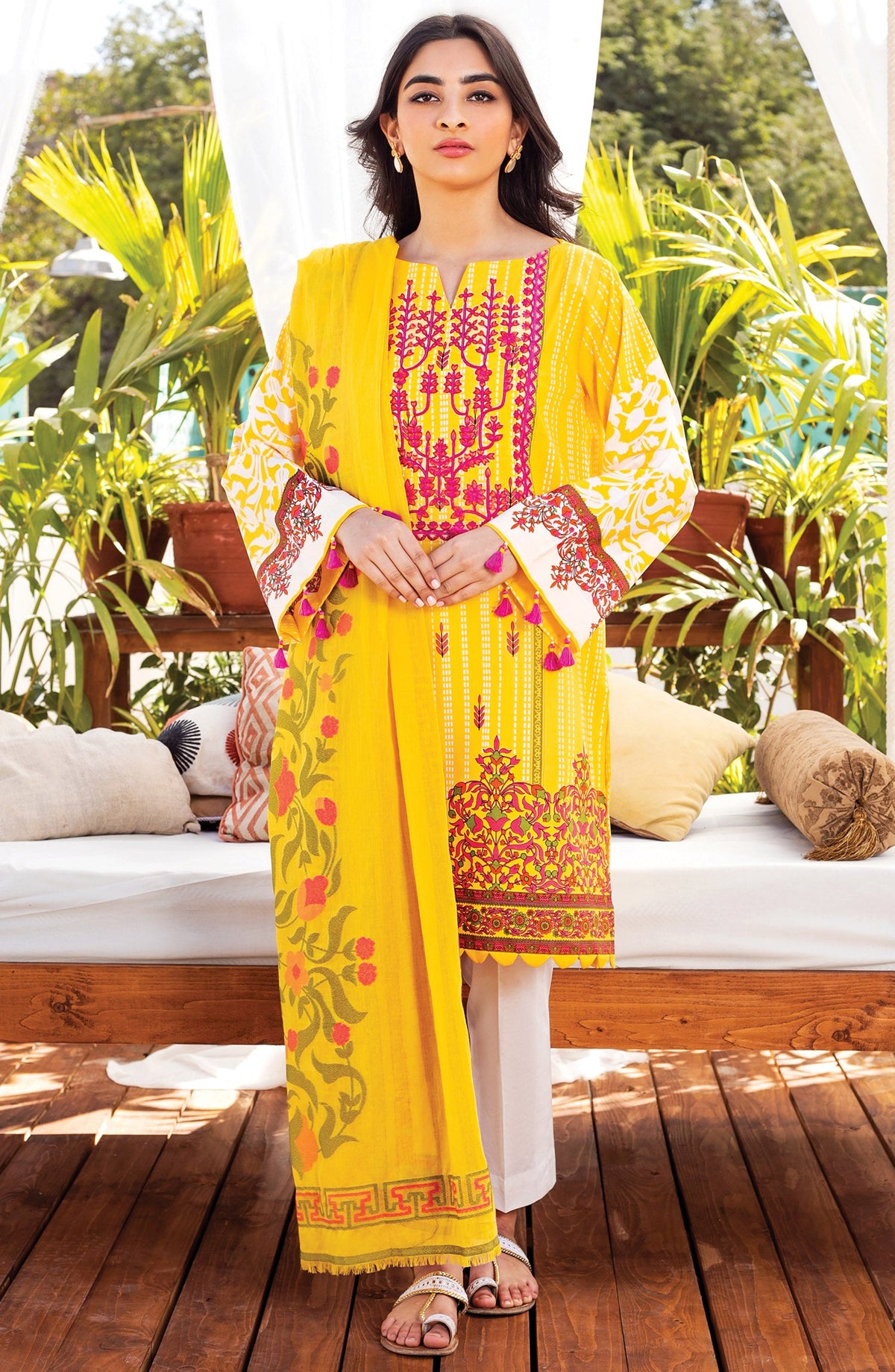 Orient - Unstitched 3 Piece Embroidered Lawn Suit