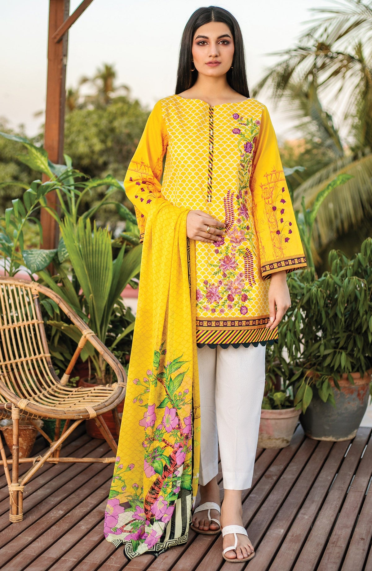 Orient - Unstitched 3 Piece Embroidered Lawn Suit