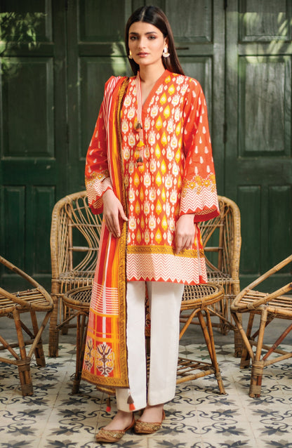 Orient - Unstitched 2 Piece Printed Lawn Shirt Dupatta