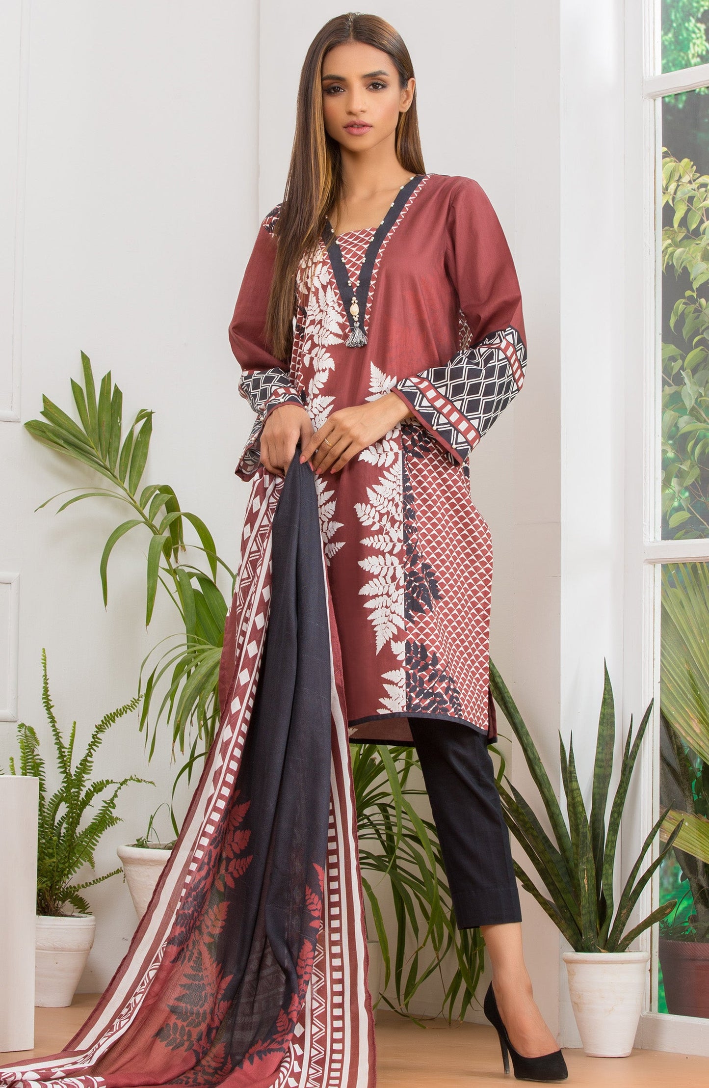 Orient - Unstitched 2 Piece Printed Lawn Shirt Dobby Net Dupatta