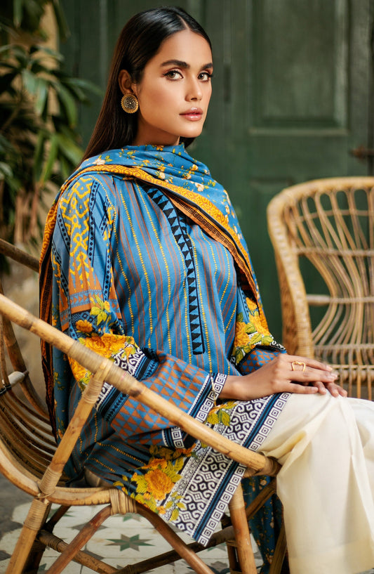 Orient - Unstitched 2 Piece Printed Lawn Shirt Dupatta