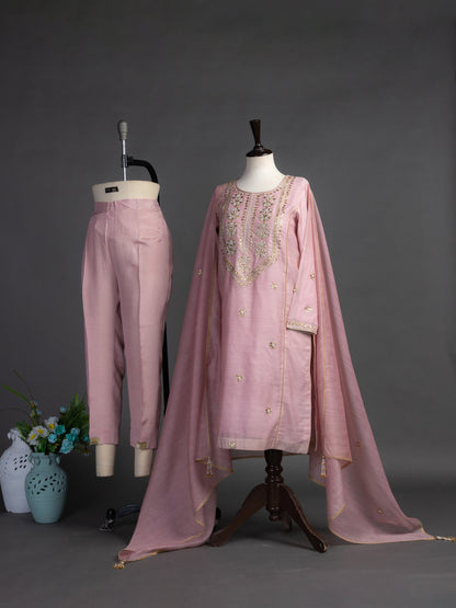 Eraj Hussain - Gotta Patti Pink - Stitched