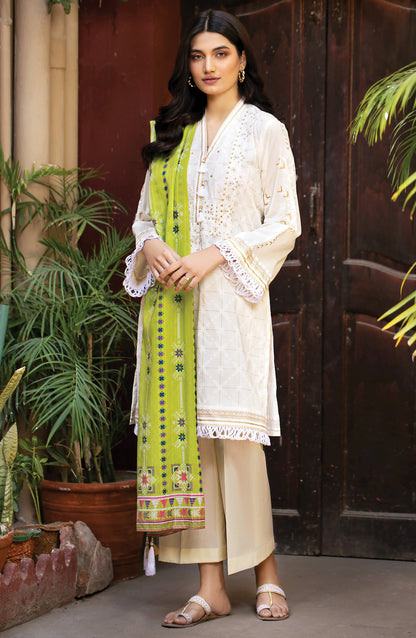 Orient - Unstitched 3 Piece Gold Lacquer Embroidered Lawn Suit