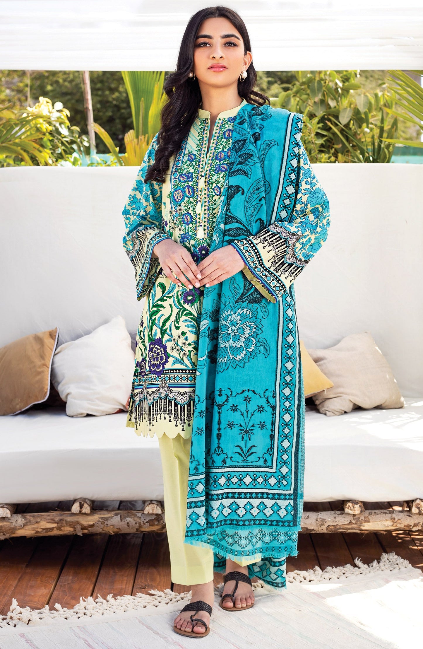 Orient - Unstitched 3 Piece Embroidered Lawn Suit