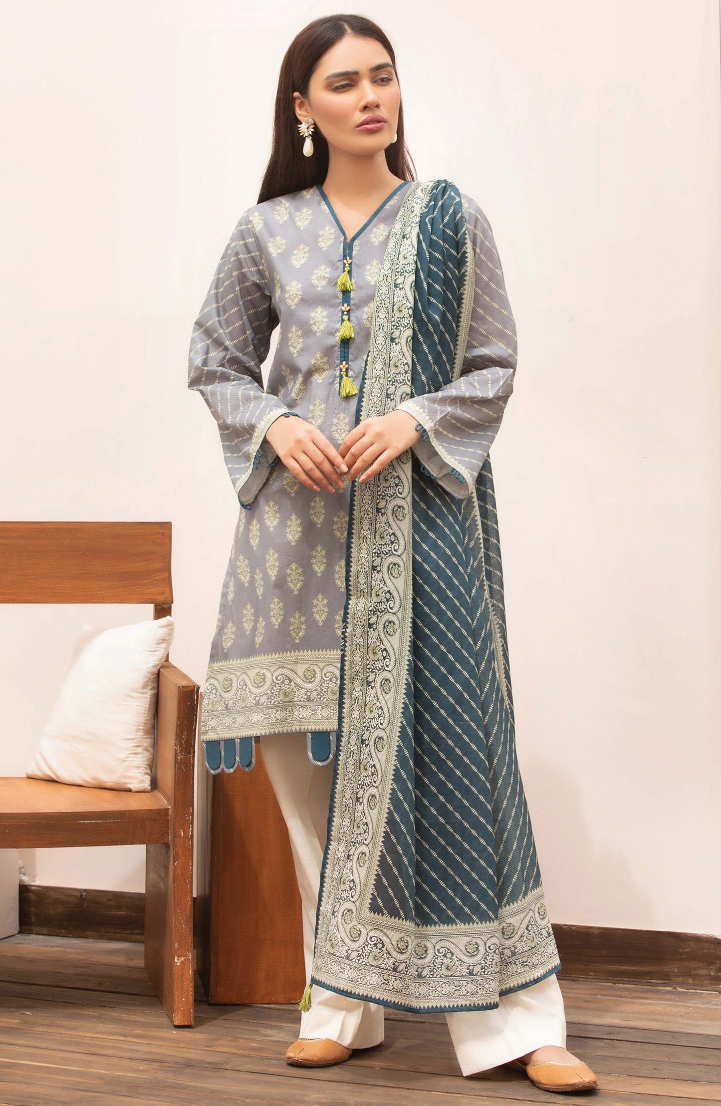 Orient - Unstitched 2 Piece Printed Lawn Shirt Dupatta